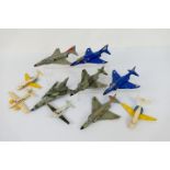 Dinky - Lintoy - 10 x unboxed aircraft models including Phantom II # 730, Beechcraft Baron # 730,