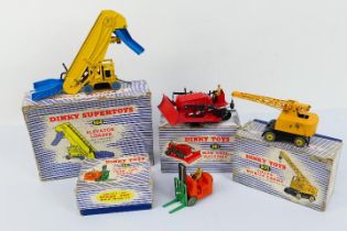 Dinky - 4 x boxed models, Blaw Knox Bulldozer # 961, Coventry Climax Fork Lift # 401,