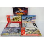 Dragon - Airfix - Five boxed plastic WW2 German military aircraft model kits.