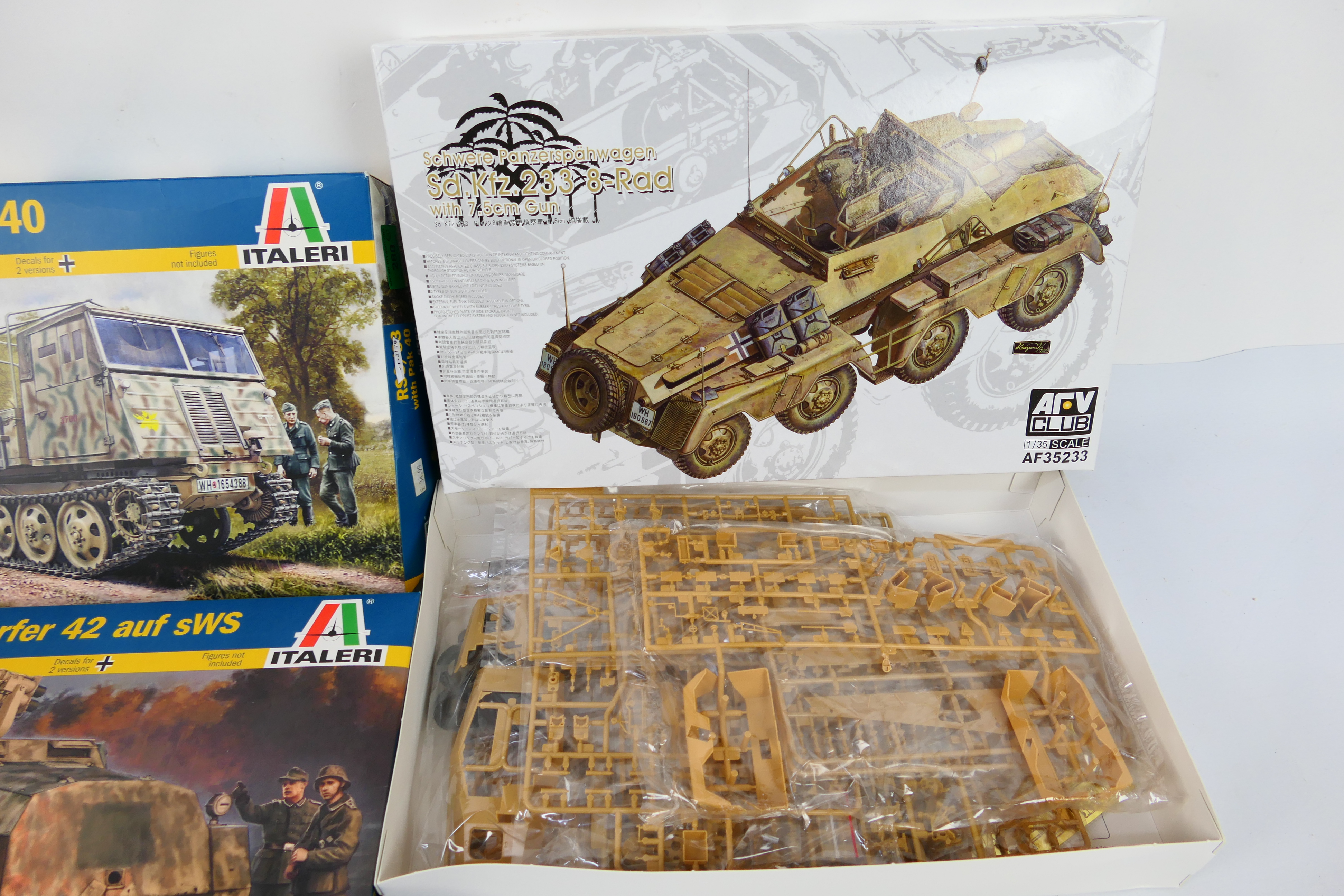 Italeri - AFV Club - Three boxed 1:35 scale plastic military vehicle model kits. - Image 2 of 3