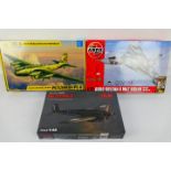Airfix - ICM - Zvezda - Three boxed plastic military aircraft model kits.