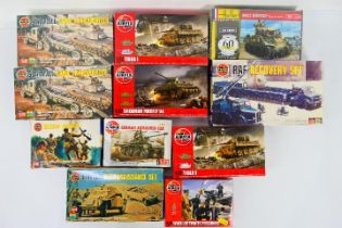 Airfix - Heller - Eleven boxed plastic military vehicle and personnel model kits in 1:72 scale