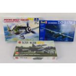 Revell - Airfix - Italeri - Three boxed factory sealed plastic military model aircraft kits.