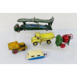 Moko - Corgi - Dinky - 5 x unboxed models, a large scale Moko Cement Mixer, Muir-Hill dumper # 562,