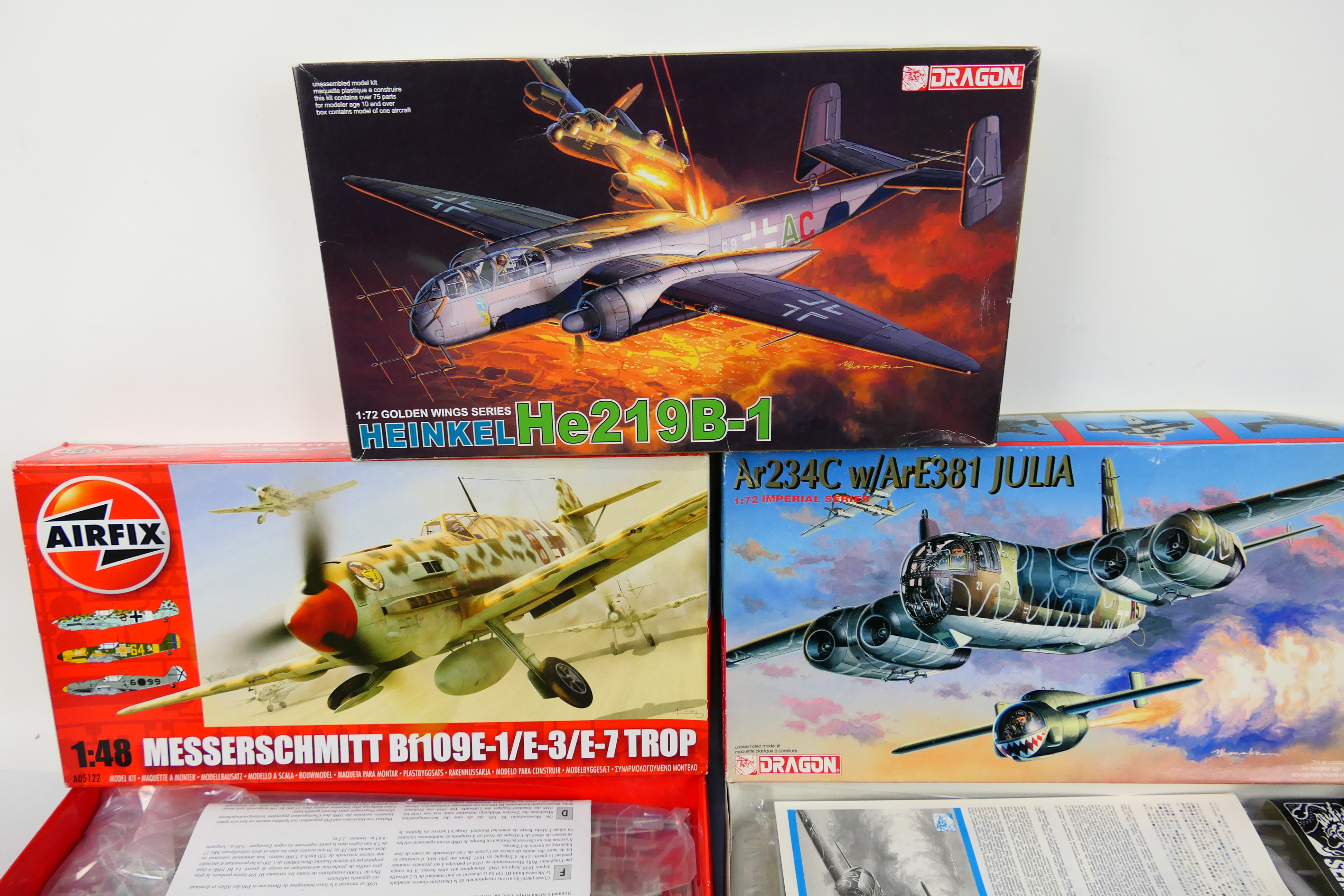 Dragon - Airfix - Five boxed plastic WW2 German military aircraft model kits. - Image 3 of 3