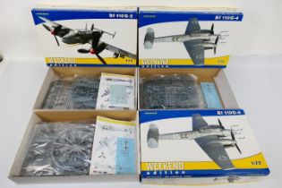 Eduard - Three boxed 1:72 scale Messerschmitt plastic model aircraft kits from Eduard.