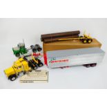 AMT - 2 x built kit model trucks and trailers in 1:25 scale,