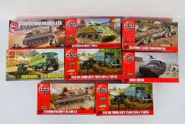 Airfix - Eight boxed plastic military vehicle model kits in 1:76 scale from Airfix.
