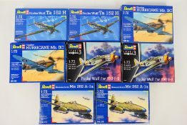 Revell - Eight boxed 1:72 scale plastic military aircraft model kits from Revell,