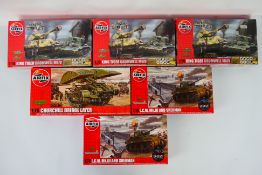 Airfix - Six boxed plastic military vehicle model kits in 1:76 scale from Airfix.