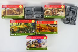 Plastic Soldier Company - Five boxed Plastic Soldier Company 1:72 scale plastic military vehicle