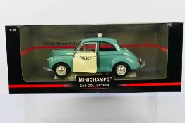 Minichamps - A boxed 1:18 scale Minichamps #150 137090 Morris Minor Police Car.