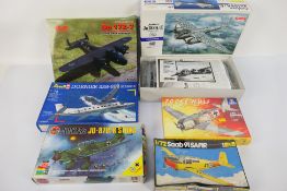 Revell - Hasegawa - Airfix - ICM - Others - Six boxed 1:72 scale WW2 plastic model aircraft kits.