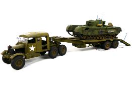 Tamiya - Thunder Models - A built kit model 1:35 scale WWII Scammell Pioneer tank transporter with