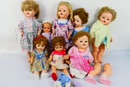Pedigree - Others - A collection of eight unboxed vintage hard plastic dolls.