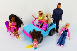 Mattel - Barbie - An unboxed collection of Barbie Dolls with an unboxed Ken(in an modern Action Man
