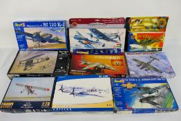 Heller - Huma - Classic Air Frames - Revell - Other - Nine boxed plastic military model aircraft