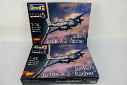 Revell - Two boxed Revell #03855 1:48 scale Junkers Ju188 A-2 'Racher' plastic model aircraft kits.