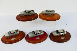 Pewter - A group of 5 x pewter Rover models in 1:43 scale, 216 GTI, 416 GTI, 216 GSI,