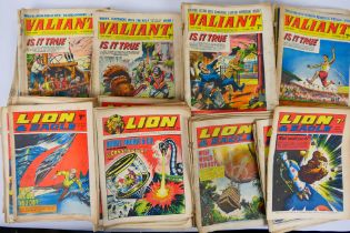 Valiant - Lion - Over 60 copies of the vintage British comics 'Valiant' and 'Lion'.