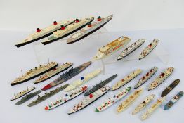 Minic - Others - A fleet of 25 unboxed predominately Minic diecast model ships in various scales .