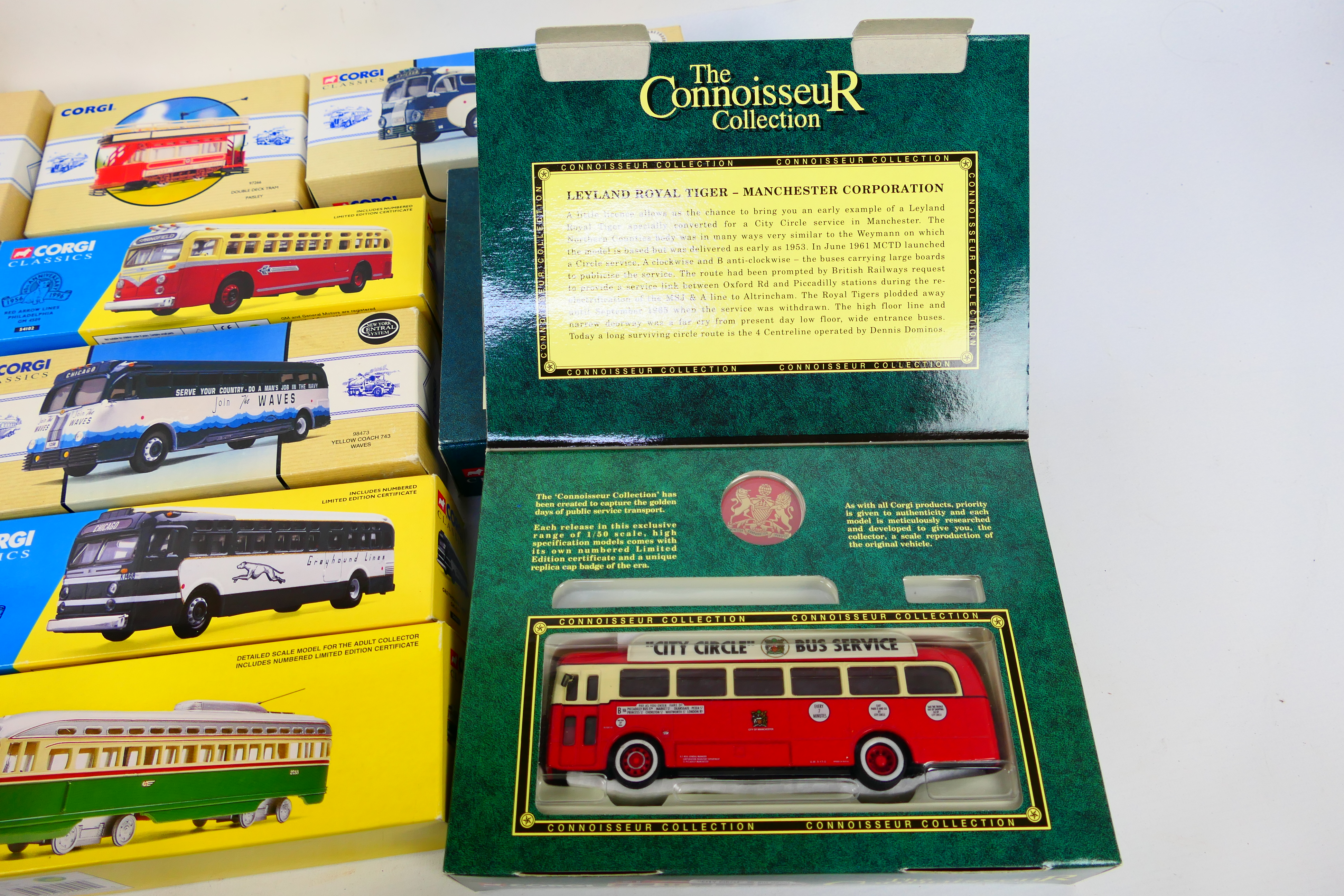 Corgi Classics - 13 boxed diecast model buses and trams from various Corgi ranges, - Image 2 of 4