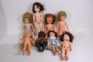 Roddy - Ideal - Palitoy - A collection of vintage plastic dolls ranging between 14 and 18" tall.