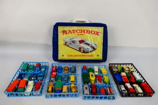 Matchbox - A vintage Carry Case with 4 x trays and 48 x vehicles including 3 x Land Rover Safari