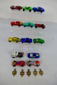 Corgi - Rockets - A group of vehicles including Todd Sweeney stock car, Derek Fiske stock car,