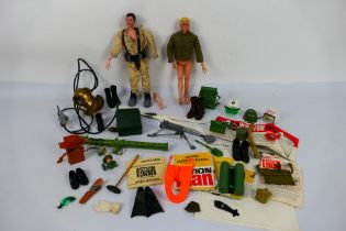 Palitoy - Hasbro - Action Man - GI Joe - 2 x figures and a collection of accessories.
