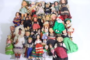 Costume Dolls - A collection of 40 x vintage costume dolls including some in Tyrolean dress,