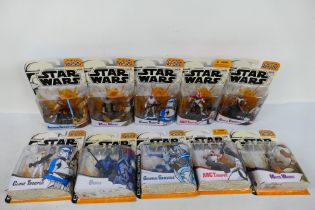 Star Wars - Clone Wars - Cartoon Network. A selection of Ten carded figures appearing Mint on Card.