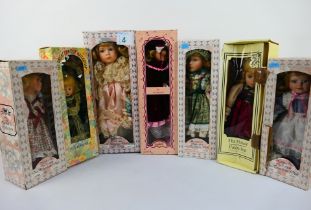 Leonardo - Valentina - Knightsbridge - 7 x boxed porcelain dolls including Avril # LP3153,