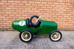 Tri-ang - A vintage steel bodied 1950s Tri-ang Racer Super Eight pedal car.