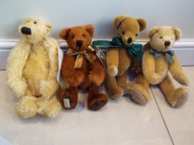Deans Bears - a sleuth of four Teddy Bears comprising Hardy, 30 cm (h), Hobson, 28 cm (h),