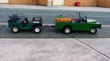 Ride On Land Rover & Trailer - A purpose built petrol powered miniature Land Rover with a 3 seat