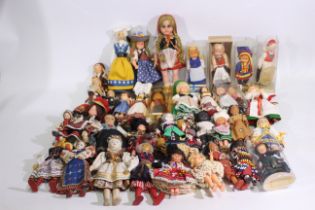 Costume Dolls - A collection of mostly vintage costume dolls including some in Norwegian costume