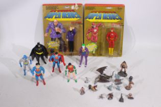 Charan Toy - 2 x carded and 6 x loose DC Comics Super Heroes figures,