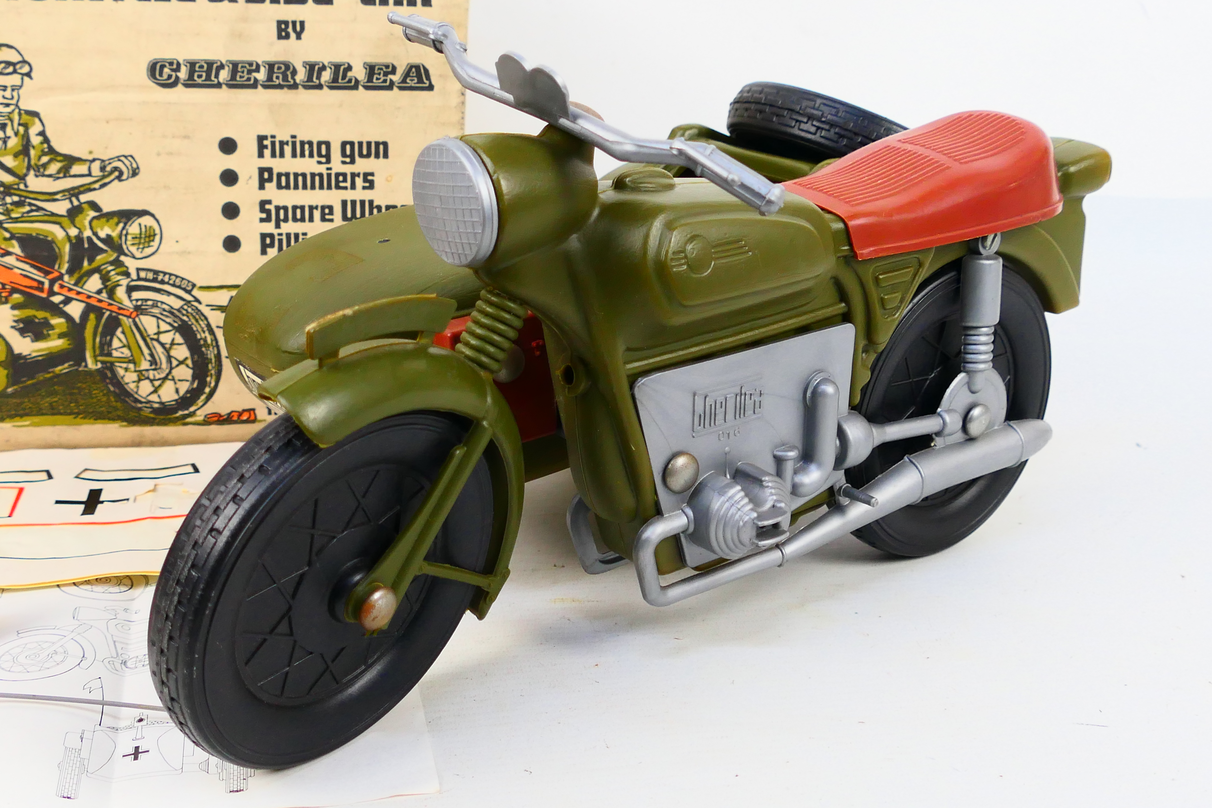 Cherilea Toys - Battle Force. A boxed Cherilea Toys made German Army Motorcycle & Sidecar #2605. - Image 2 of 8