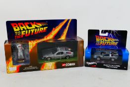Corgi - Hot Wheels - 2 x boxed Back To The Future models,