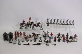 Cherilea - Timpo - Britains - A collection of metal figures including 20 x flat German Marching