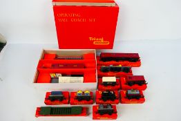 Tri-ang - A group of boxed OO gauge wagons including Cable Drum wagon # R18, Fish Van # R14,