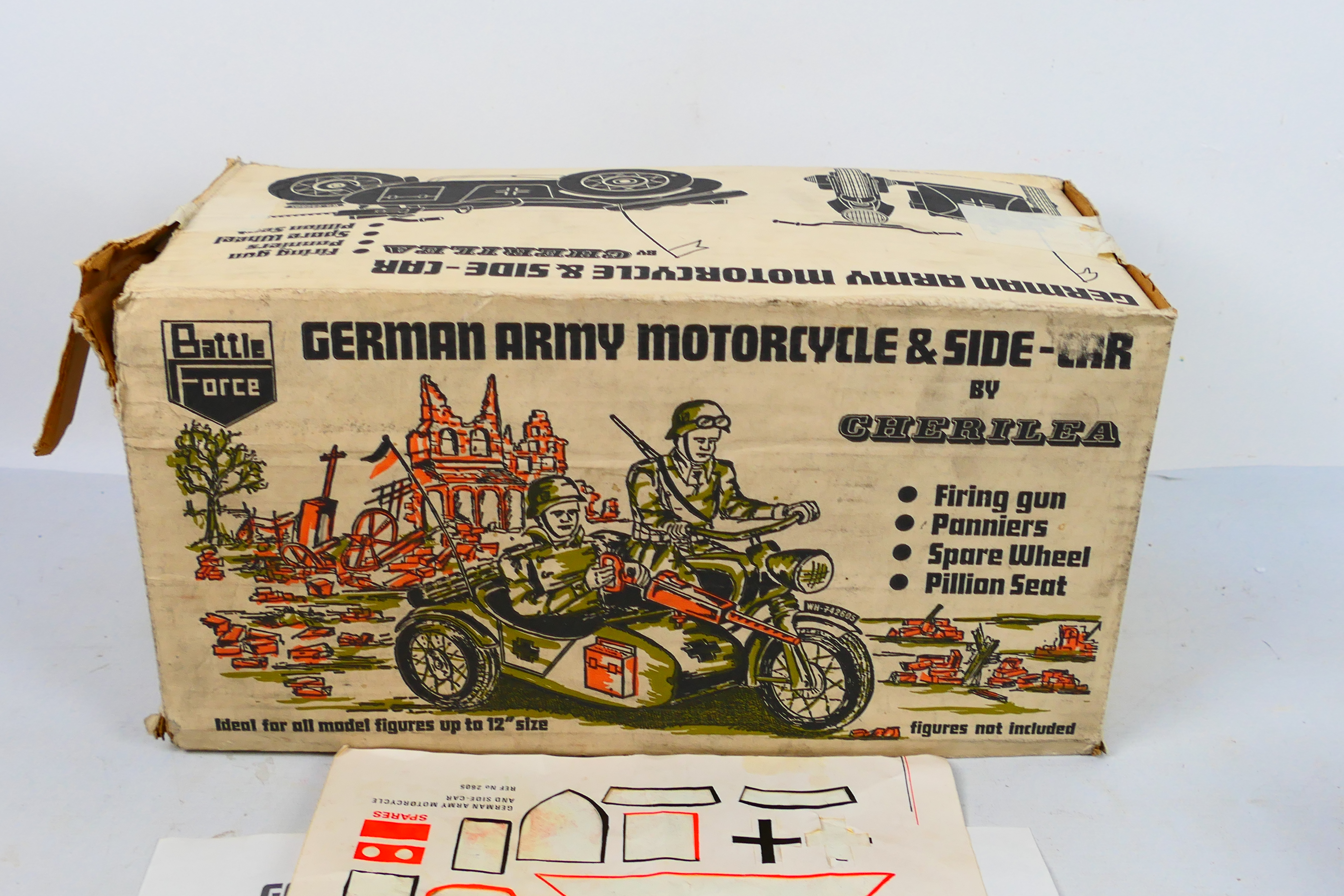 Cherilea Toys - Battle Force. A boxed Cherilea Toys made German Army Motorcycle & Sidecar #2605. - Image 5 of 8