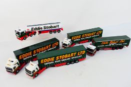 Corgi - A fleet of five unboxed Corgi 1:50 scale diecast model trucks in Eddie Stobart livery.