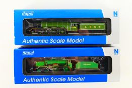 Dapol - Two boxed N gauge steam locomotives and tenders from Dapol including,