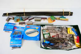 Peco - A collection of N gauge track sections and line side accessories including backdrops and