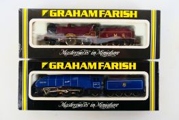 Graham Farish - Two boxed N gauge steam locomotives and tenders.