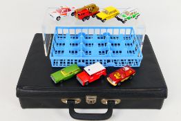Matchbox - A black unbranded Carry Case containing 1 x inner tray with 7 x Matchbox vehicles