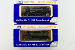 Dapol - Two boxed N gauge steam locomotives. Lot consists of Dapol ND064A Class Ivatt 2-6-2 Op.No.