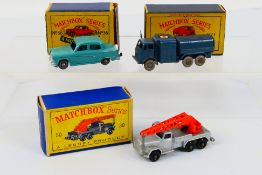 Matchbox - Moko - Lesney - Three boxed Matchbox regular wheels diecast model vehicles.